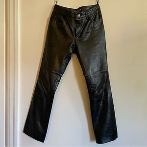 Gap vintage 90s genuine leather black pants size 4
